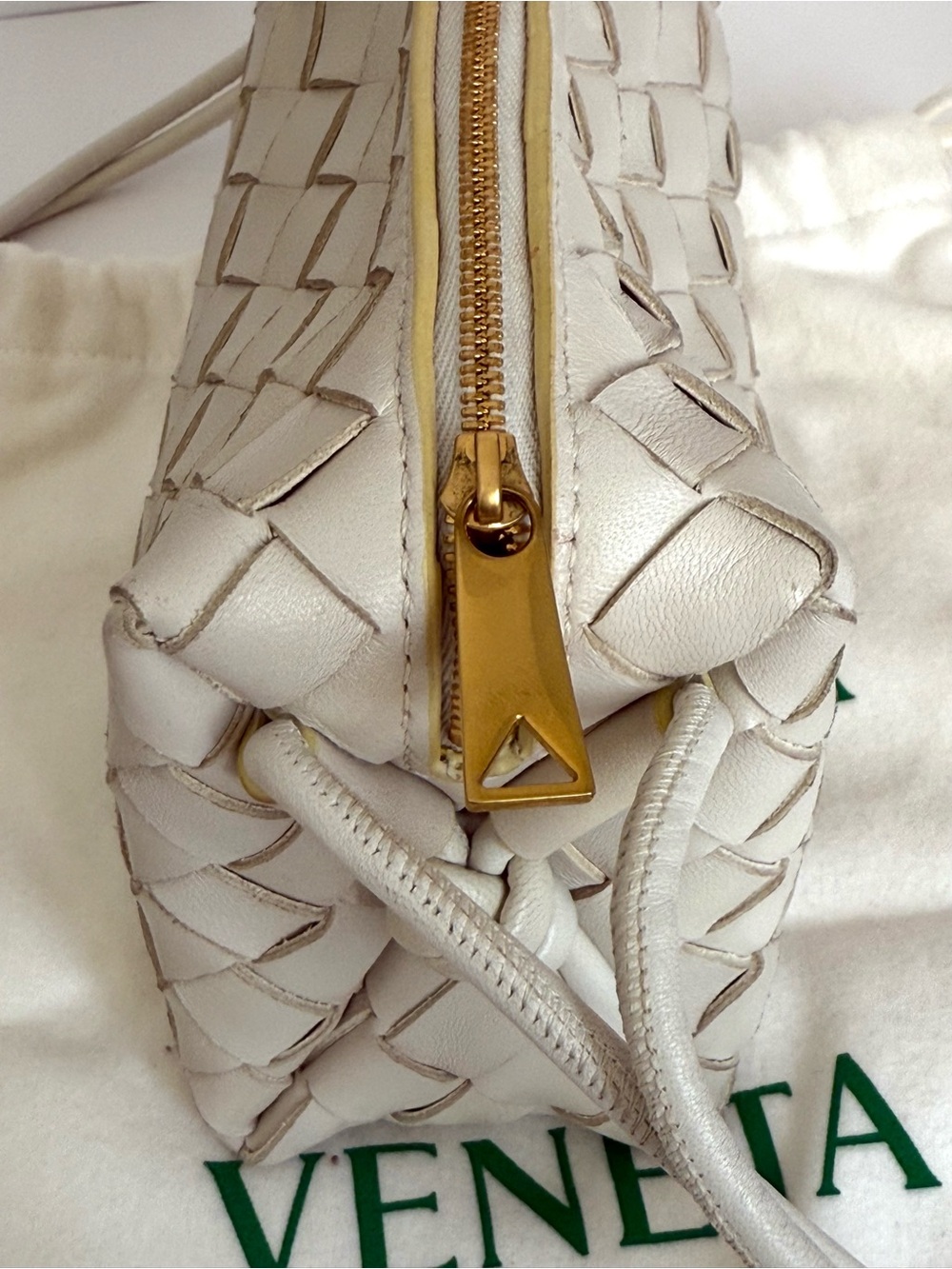 Bottega Veneta Nappa Intrecciato Mini Loop Camera Bag White 💫 - Picture 7 of 15